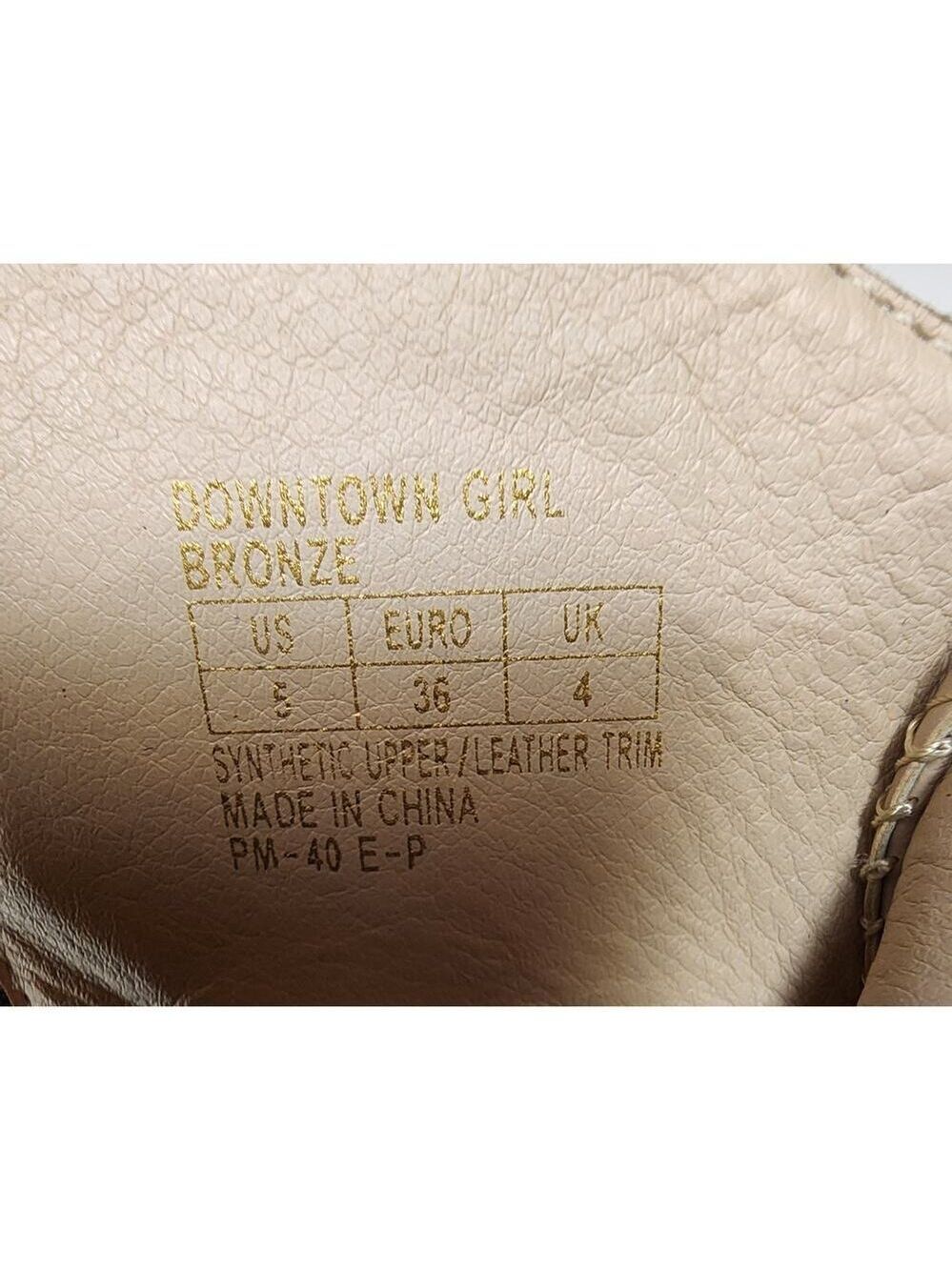 Kenneth Cole Downtown Girl Bronze Synthetic & Leather Fringe Ankle Boots 5 - Picture 9 of 10